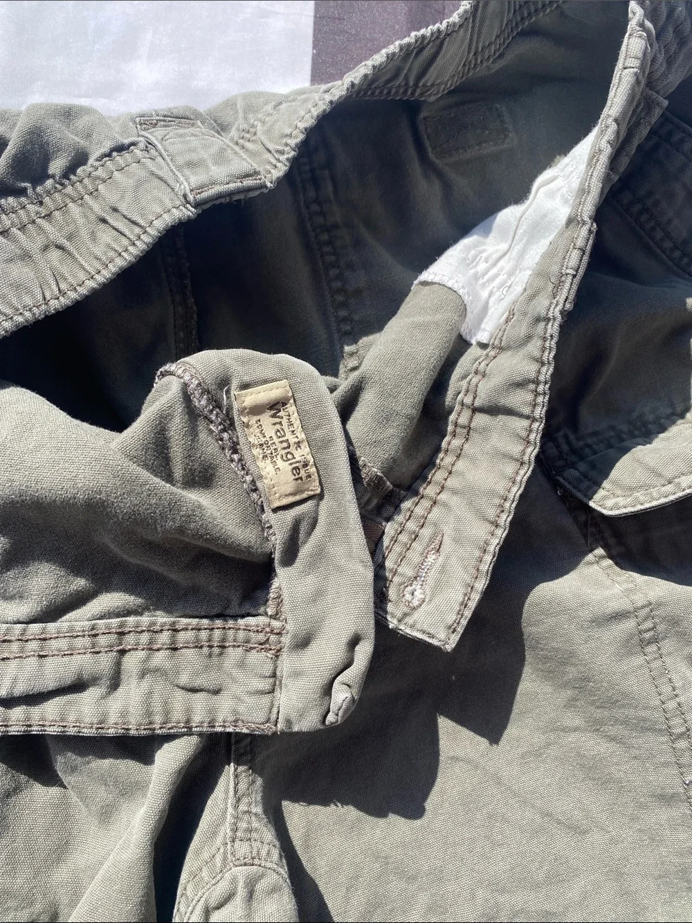 Wrangler Men's 42 Green Canvas Cargo Utility Shorts 100% Cotton